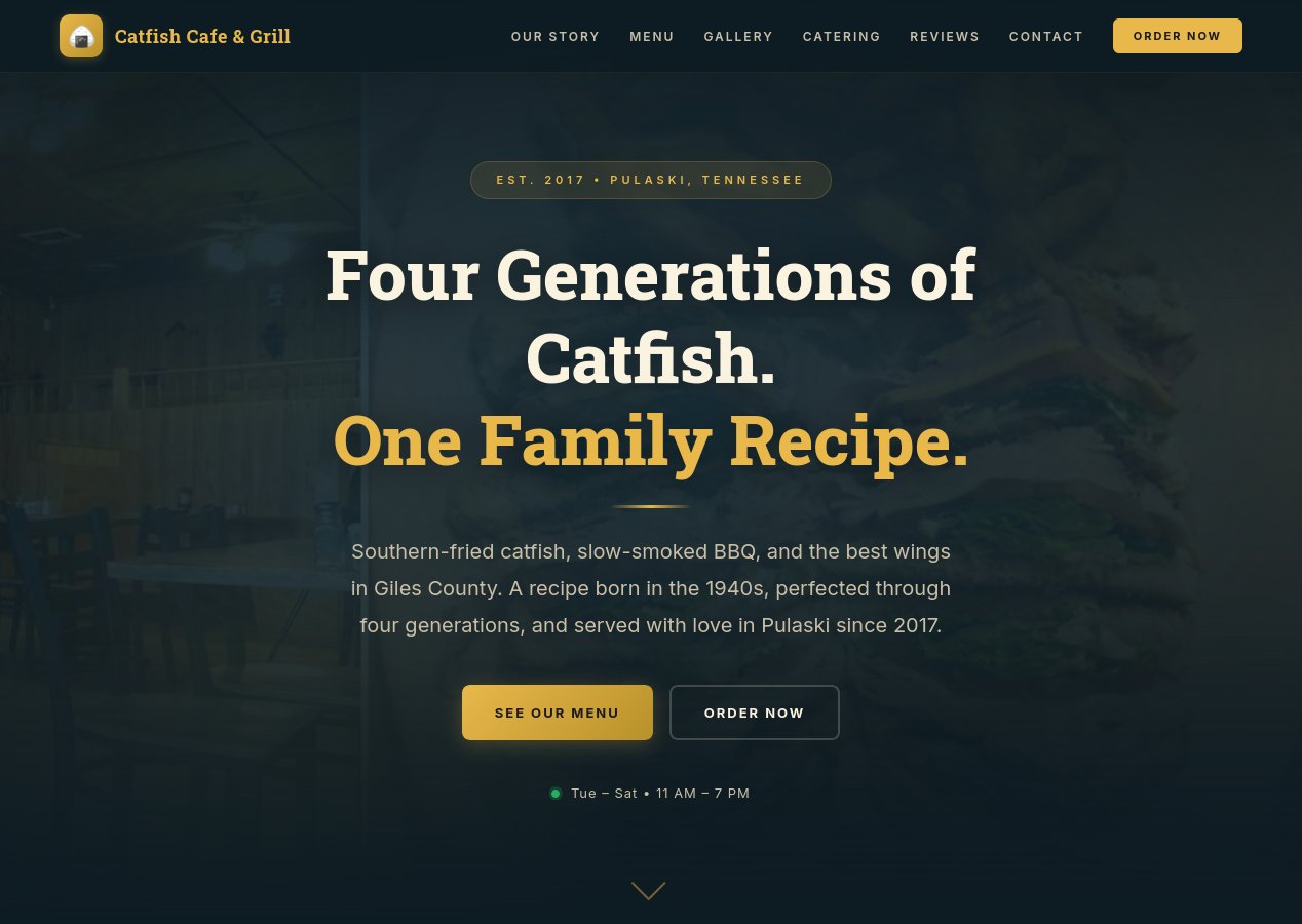 Catfish Cafe website screenshot